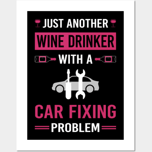 Wine Drinker Car Fixing Repair Posters and Art